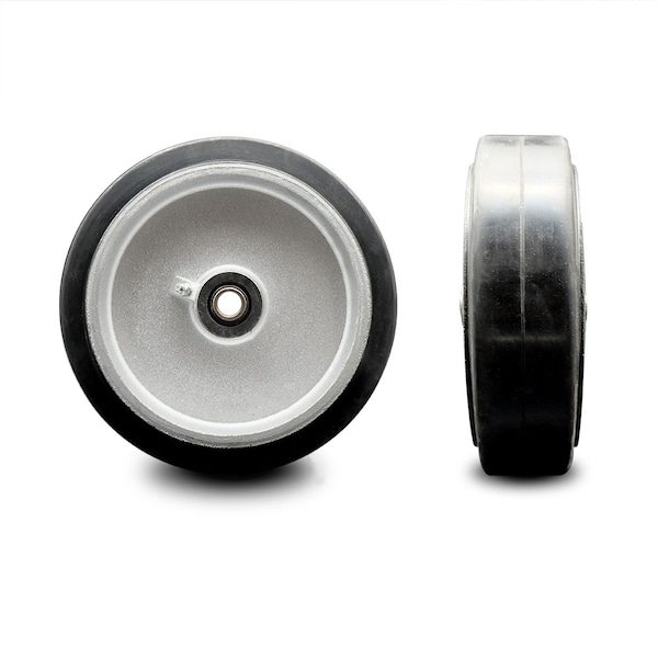 SCC - 8" Rubber on Aluminum Wheel Only w/Roller Bearing-1/2" Bore-600 lbs Cpty